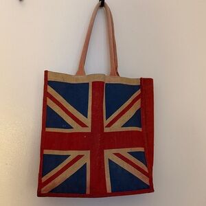 3/$30 Vintage Union Jack Tote Bag - Red, Blue, Tan